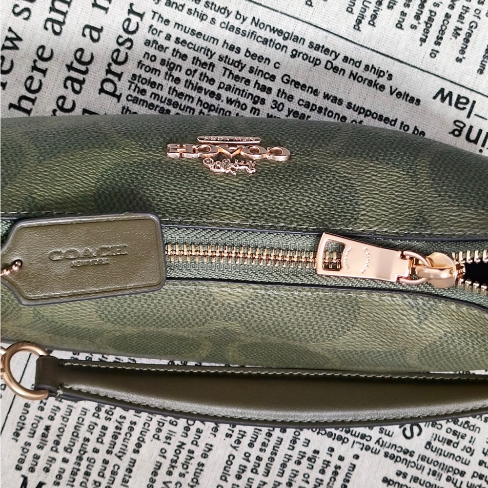 Coach Olive Signature Mini Shoulder Bag with Gold-Tone Logo - Picture 7 of 9
